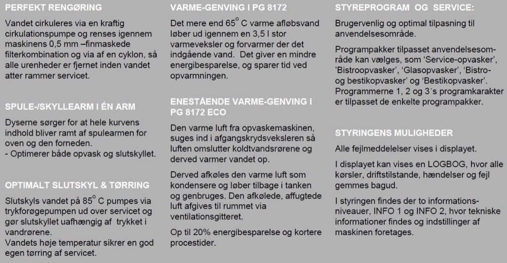 Hætteopvasker, Miele PG 8172 ECO, 6,4 kW m/ varmegenindvinding Hætteopvasker, Miele PG 8172 ECO, 6,4 kW m/ varmegenindvinding